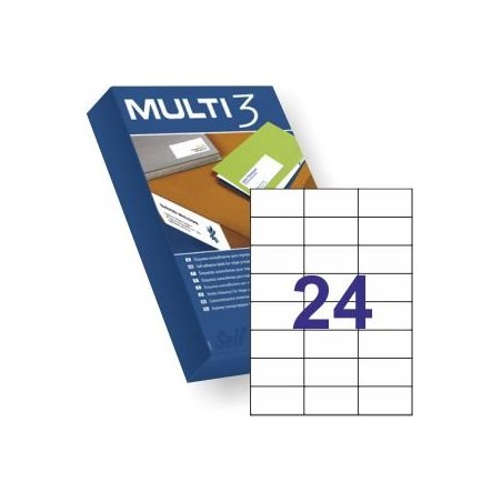 ETIQUETA ADHESIVA BLANCA MULTI-3 70X37MM. C/12000