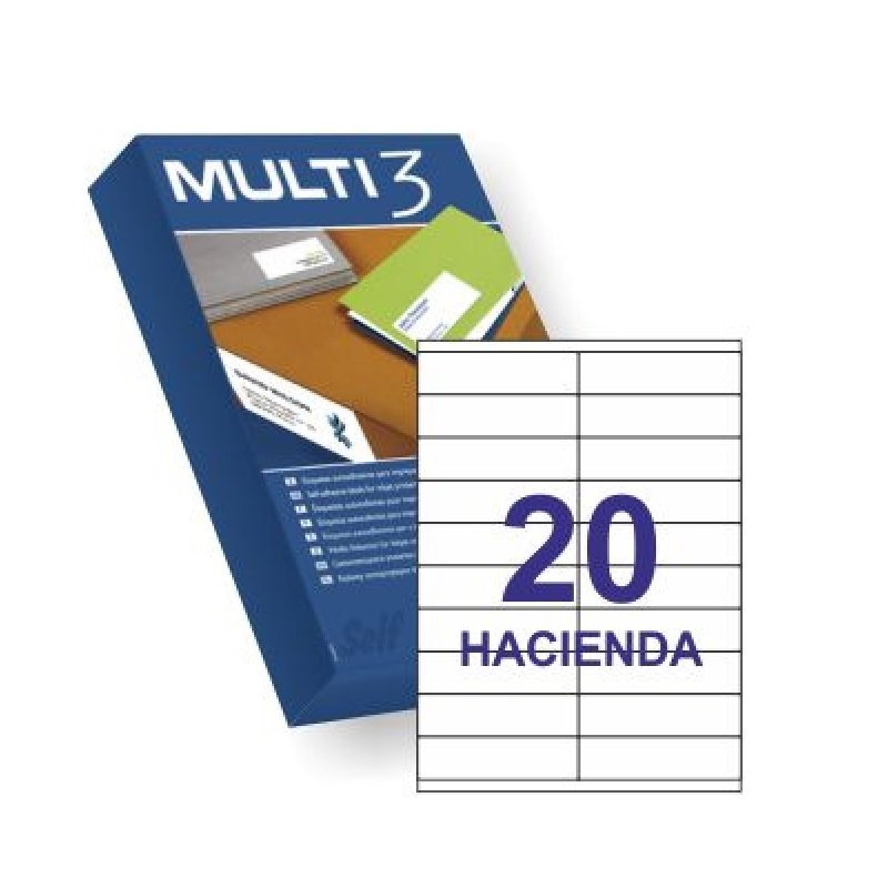 ETIQUETA ADHESIVA BLANCA MULTI-3 105X29MM. C/2000