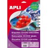ETIQUETA ADHESIVA APLI CD/DVD 117MM. B/50