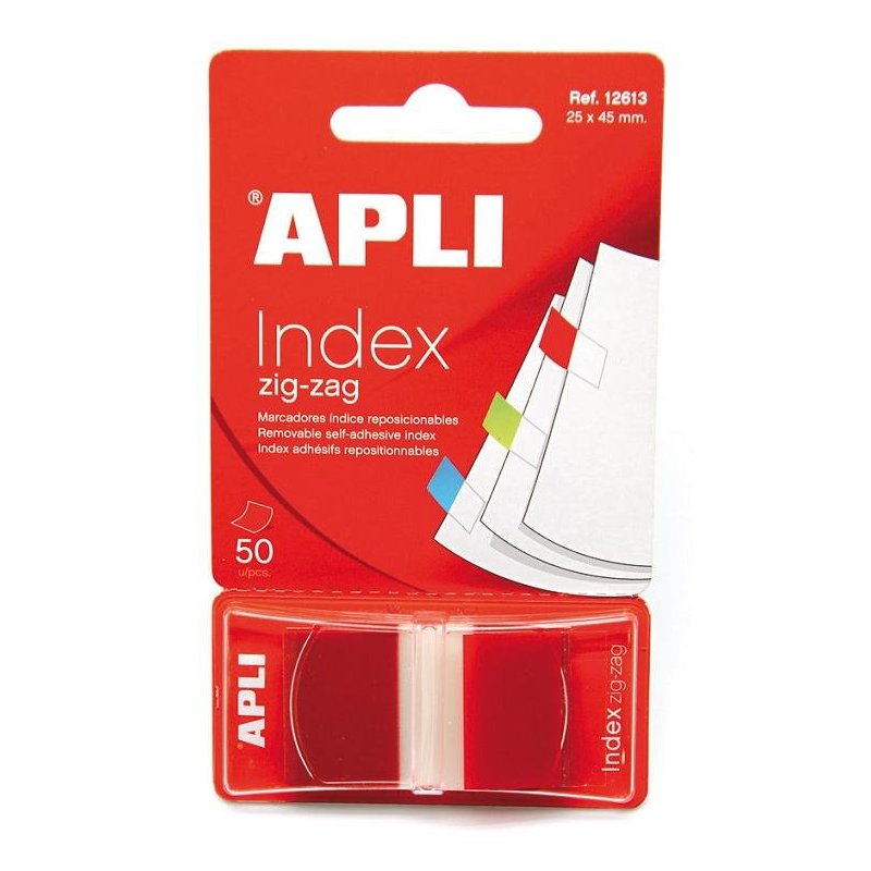 BANDERITAS APLI 25X45MM. ROJO B/50