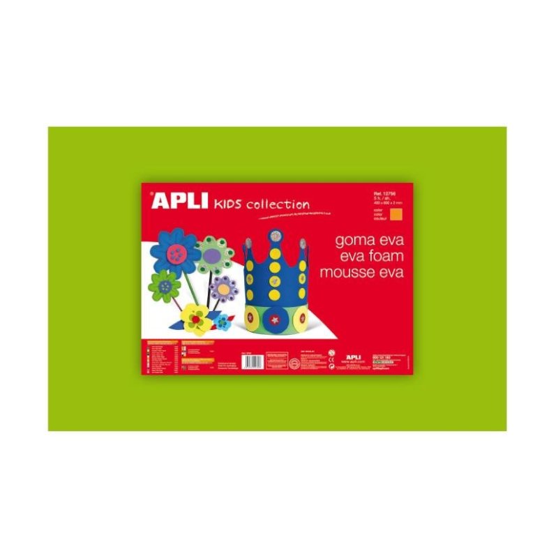 LAMINA EVA APLI 40X60CM. VERDE CLARO P/5H.