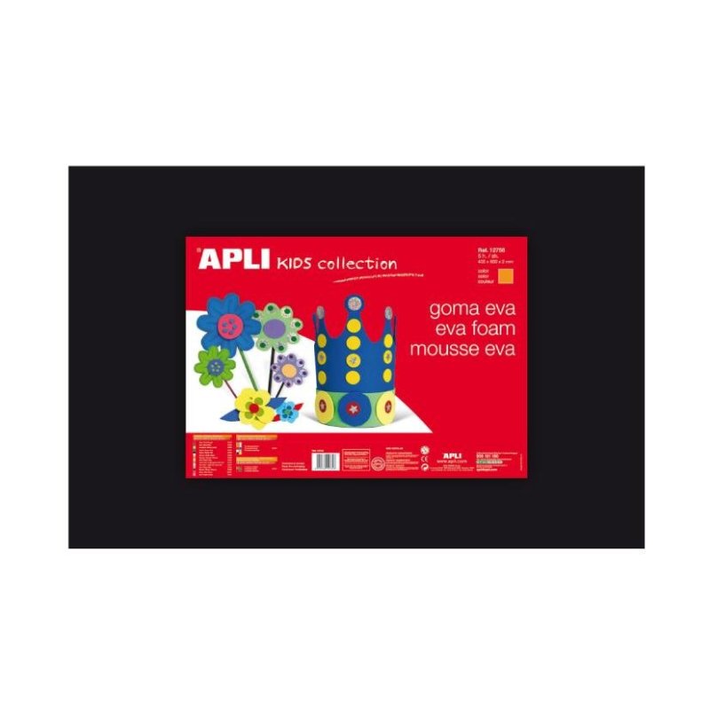 LAMINA EVA APLI 40X60CM. NEGRO P/5H.