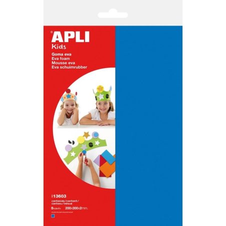 LAMINA EVA APLI 20X30CM. AZUL P/5H.