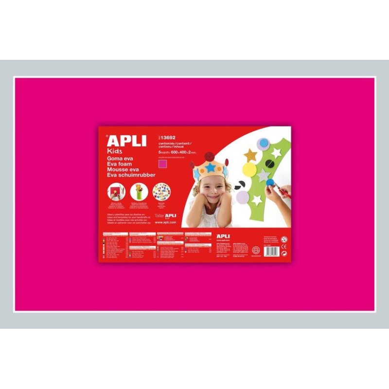LAMINA EVA APLI 40X60CM. FUCSIA P/5H.