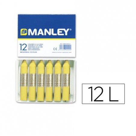 LAPICES DE CERA MANLEY AMARILLO C/12
