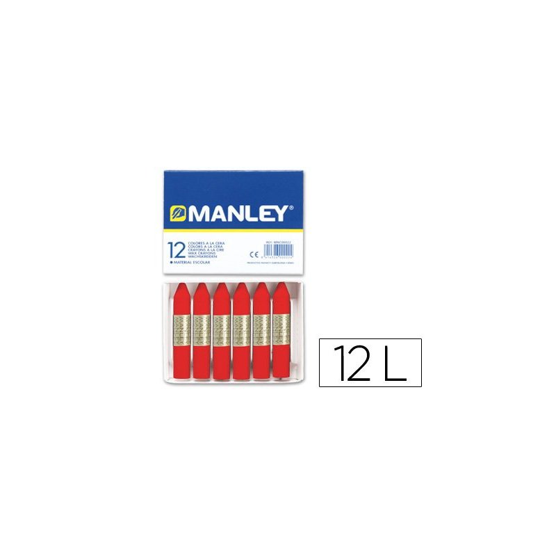 LAPICES DE CERA MANLEY ROJO C/12