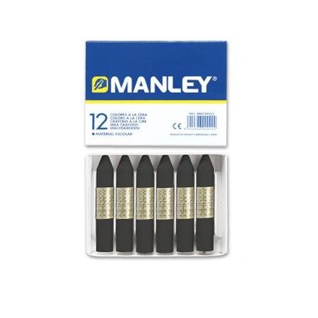 LAPICES DE CERA MANLEY NEGRO C/12