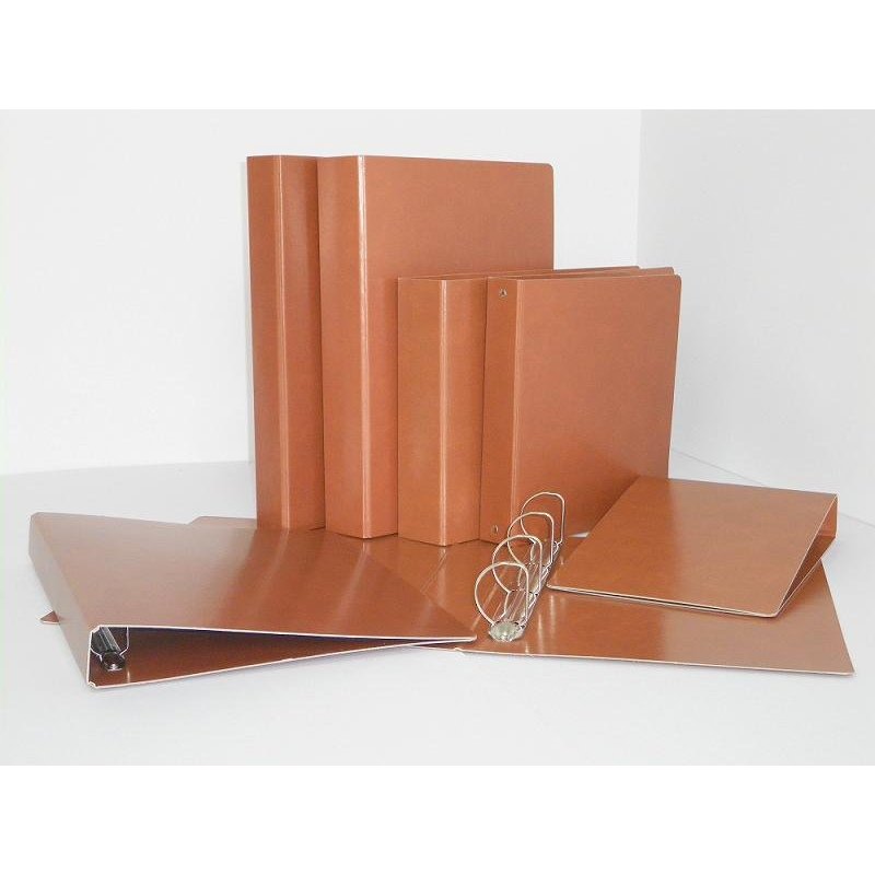 CARPETA CARTON CUERO 4 ANILLAS 40MM. FOLIO NAT.