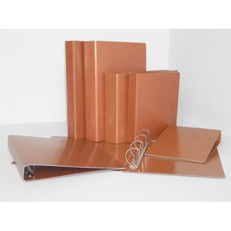 CARPETA CARTON CUERO 4 ANILLAS 40MM. FOLIO NAT.