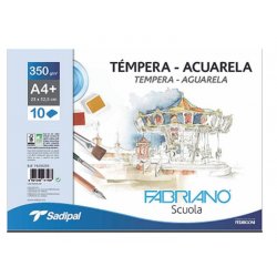 BLOC ACUARELA FABRIANO A4+ ESPIRAL 350GR. 10H.