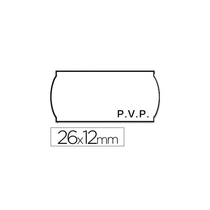ETIQUETA METO BLANCA PVP 26X12MM R/1500U.