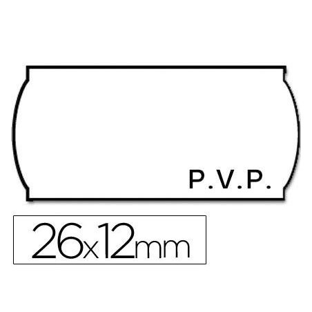 ETIQUETA METO BLANCA PVP 26X12MM R/1500U.