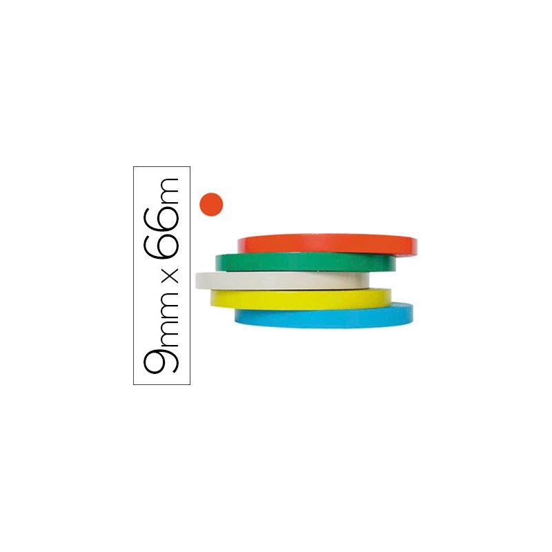 CINTA CIERRA BOLSAS TESA 9MMX66M. ROJO