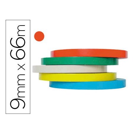 CINTA CIERRA BOLSAS TESA 9MMX66M. ROJO