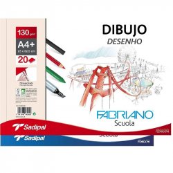 PAPEL DIBUJO FABRIANO 130GR A4+ ESPIRAL 20H.