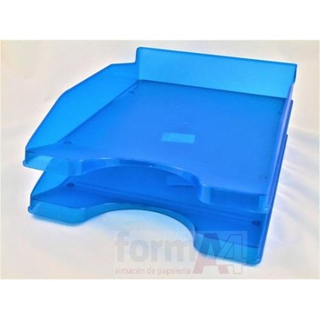 BANDEJA DE SOBREMESA PLASTICO Q-CONNECT AZUL TRANS