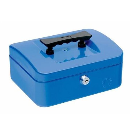 CAJA DE CAUDALES Q-CONNECT 25X18X9CM. AZUL