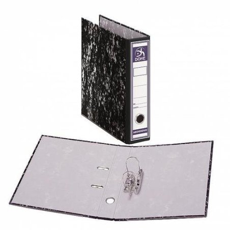 ARCHIVADOR JASPEADO NEGRO C/R DOHE A4