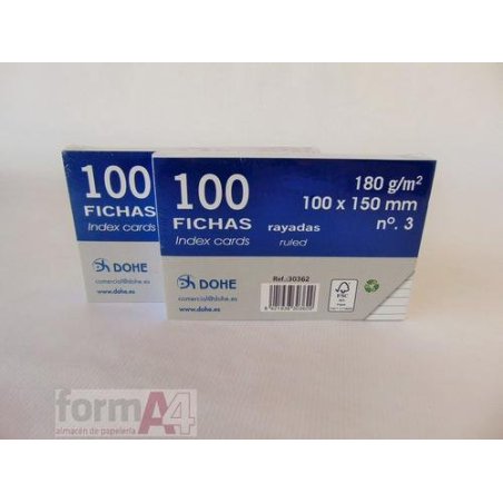 FICHA CARTULINA RAYADA DOHE Nº 3 P/100