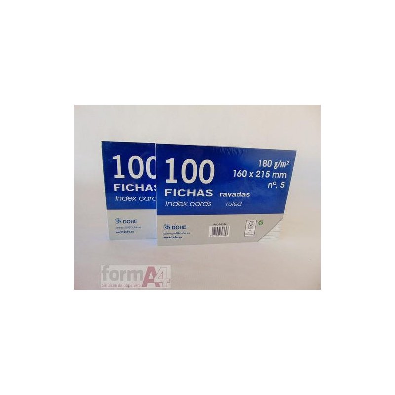 FICHA CARTULINA RAYADA DOHE Nº 5 P/100