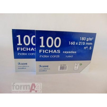 FICHA CARTULINA RAYADA DOHE Nº 5 P/100