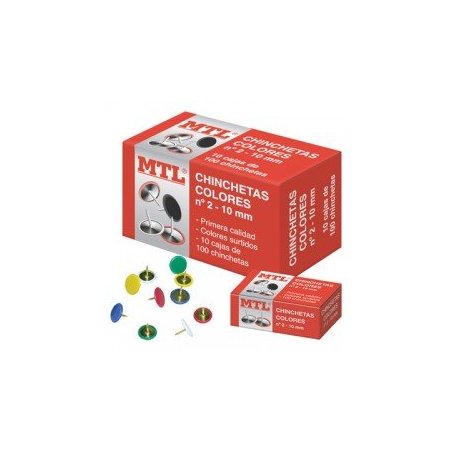 CHINCHETAS DE COLORES MTL C/100