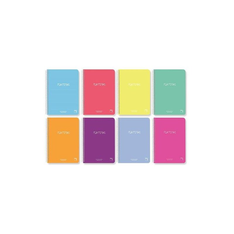 CUADERNO ESPIRAL PACSA PLASTIPAC CUARTO 80H. LISO