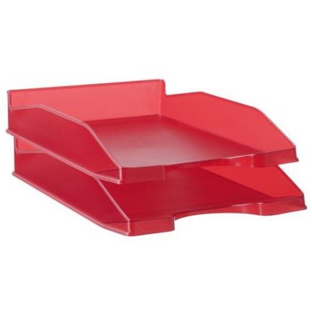 BANDEJA DE SOBREMESA PLASTICO ROJO TRANSLUCIDO