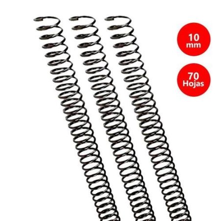 ESPIRAL PLASTICO NEGRO GBC 10MM C/100