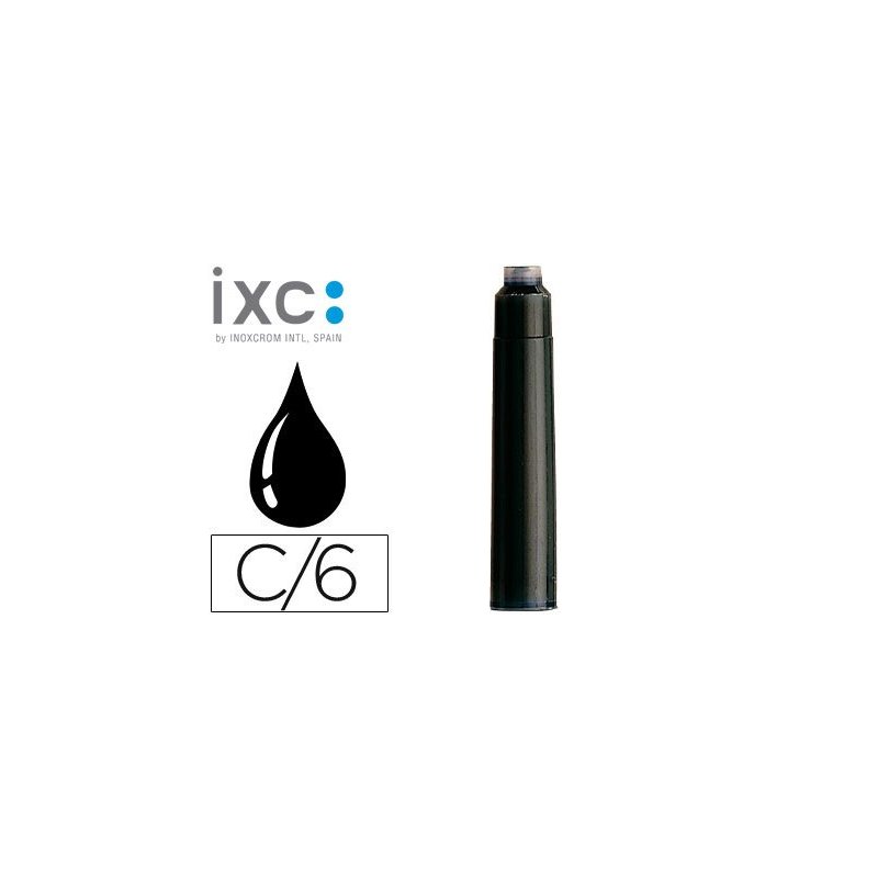RECAMBIO PLUMA INOXCROM NEGRO EST/6