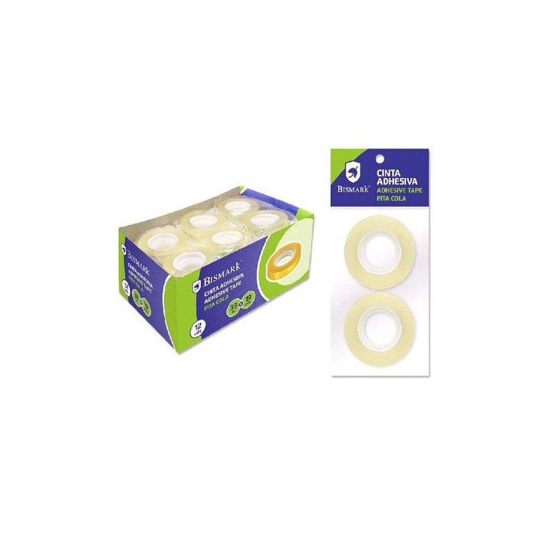 CINTA ADHESIVA TRANSPARENTE BISMARK 19MMX33M B/2