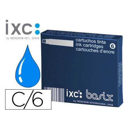 RECAMBIO PLUMA INOXCROM AZUL EST/6