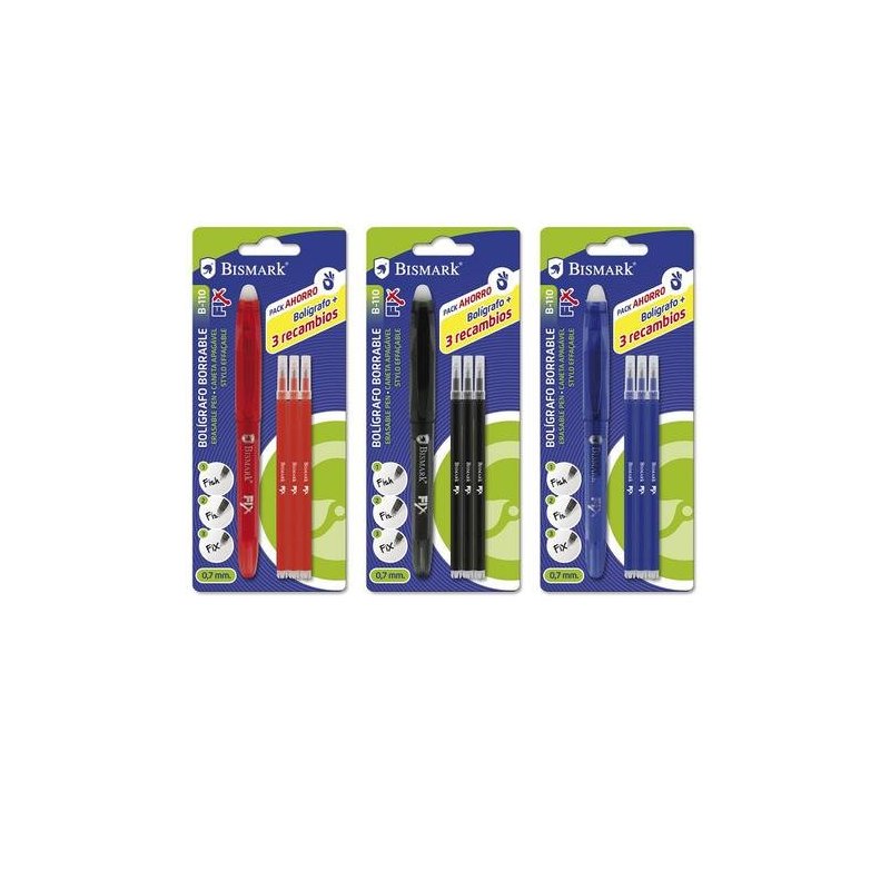 BOLIGRAFO BORRABLE BISMARK C/CAP+3RECAMBIOS