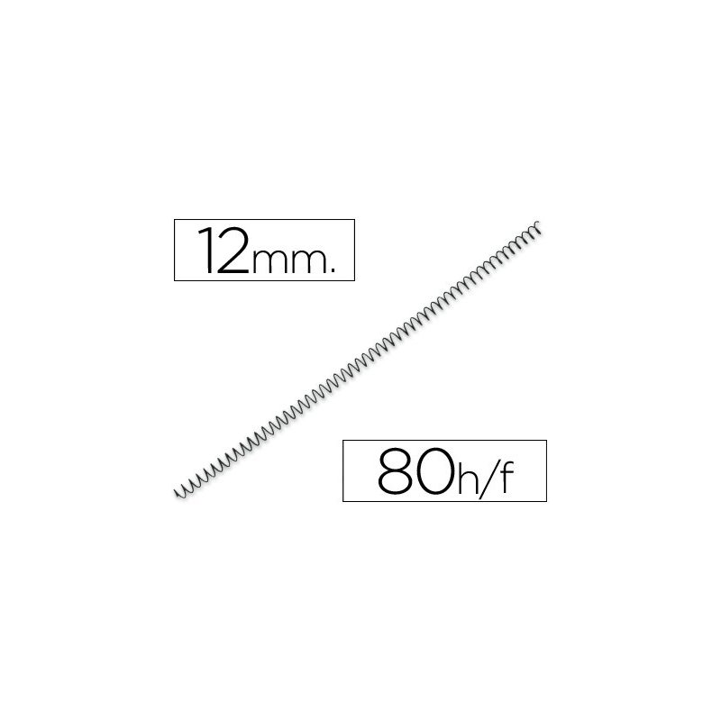 ESPIRAL METALICO NEGRO DHP  5:1 12MM C/100