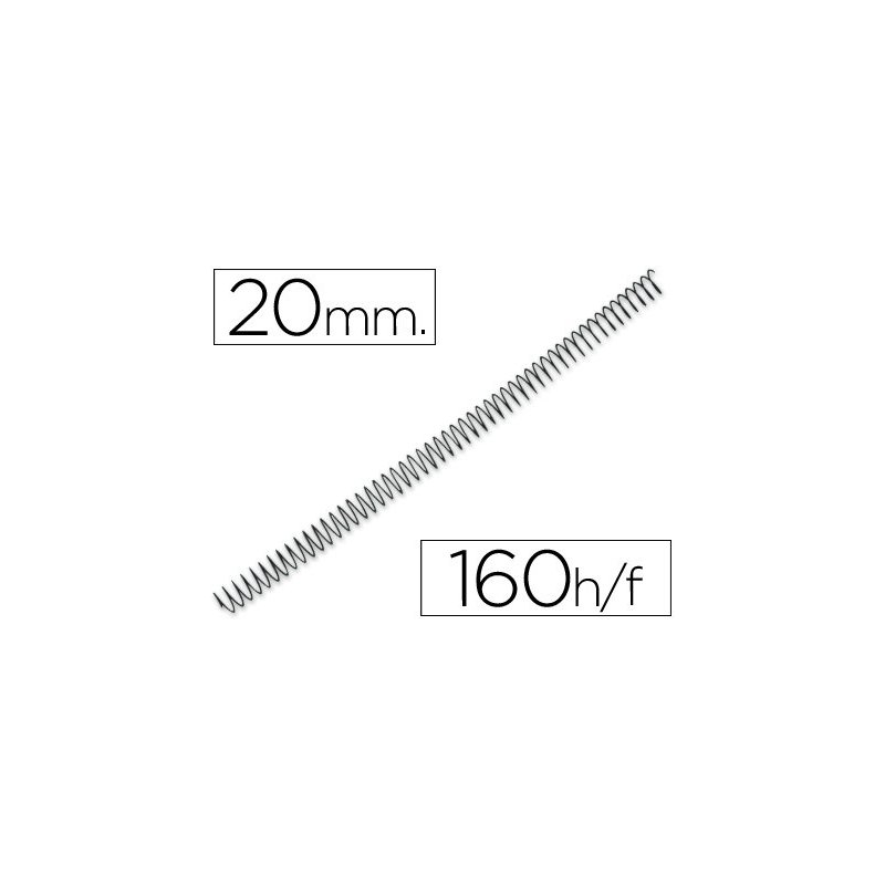 ESPIRAL METALICO NEGRO DHP 5:1 20MM C/100