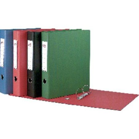 CARPETA 4 ANILLAS 40MM PVC PARDO FOLIO NEGRO