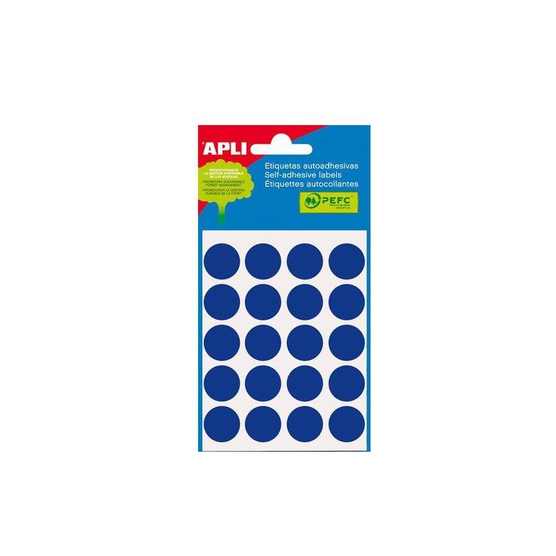 ETIQUETA ADHESIVA 19MM AZUL B/100