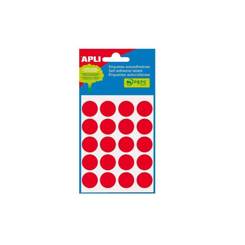 ETIQUETA ADHESIVA 19MM ROJO B/100