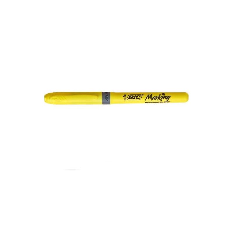 MARCADOR FLUORESCENTE BIC GRIP AMARILLO