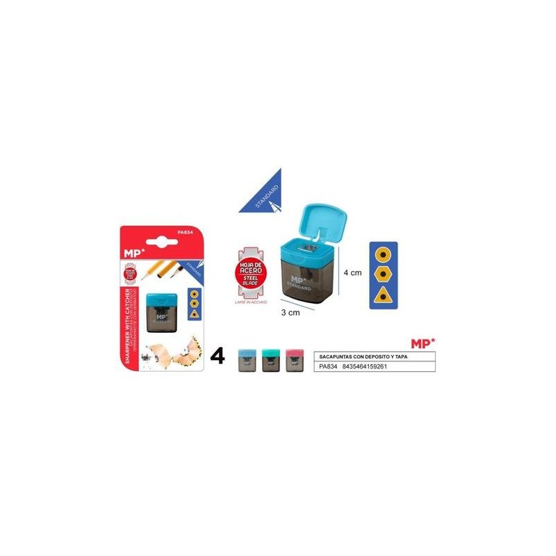 SACAPUNTAS CON DEPOSITO Y TAPA