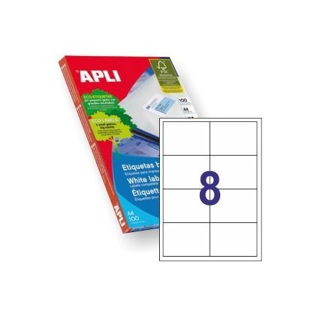 ETIQUETA ADHESIVA BLANCA APLI 97X67.7MM. C/800