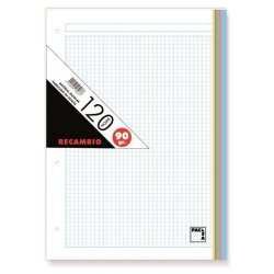 RECAMBIO PACSA 90GR. FOLIO 4T. 120H. 5X5 CUADROS