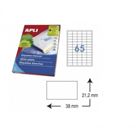 ETIQUETA ADHESIVA BLANCA APLI 38X21.2MM C/6500